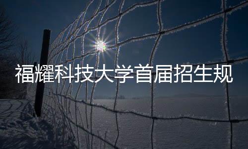福耀科技大学首届招生规模揭晓，仅招收百名学子探因