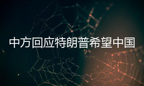 中方回应特朗普希望中国领导人访美的议题