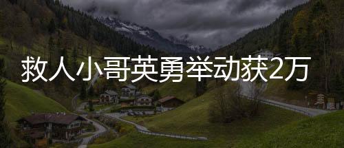 救人小哥英勇举动获2万元奖励，树立社会正能量标杆